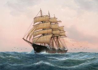 A Clipper Ship at Sunrise