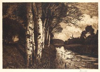 Birch Trees by River, Worpswede