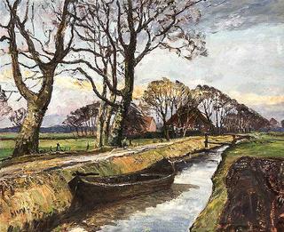 Boat on a ditch in the Moor