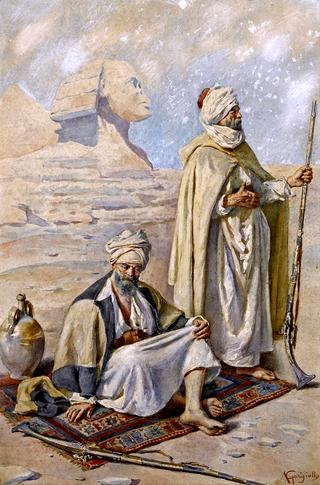 Two Tribesmen before the Great Sphinx of Giza