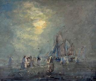 Moonlit Fishing Village