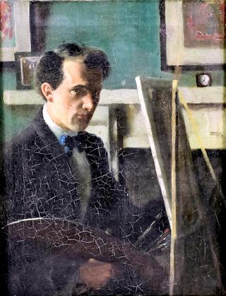 Self-Portrait of the Artist as a Young Man Standing by an Easel