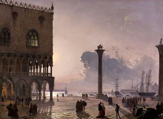 The Piazzetta di San Marco by Moonlight