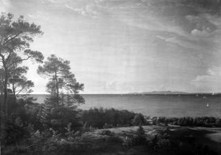 View from the North Coast of Sealand towards Kullen in Sweden: Summer Evening