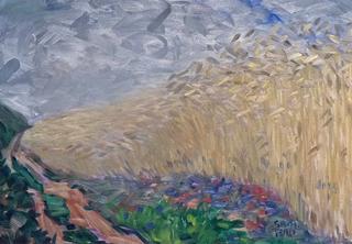 Path by wheat field