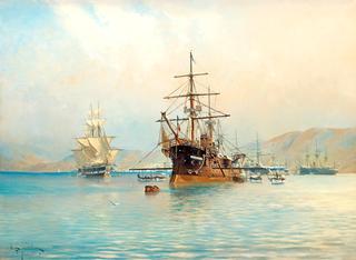 French frigate off the coast of the French Riviera