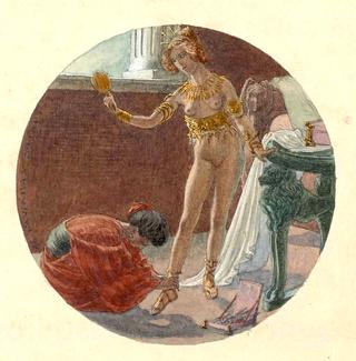 Chrysis at Her Toilet, Holding a Polished Bronze Mirror