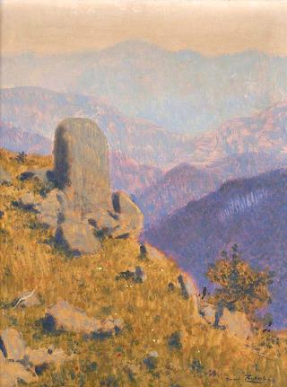 Large Rock in a Mountain Landscape