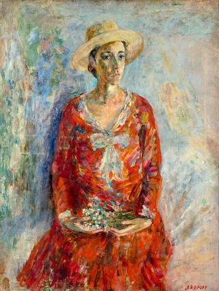 Portrait of a Woman in a Red Dress