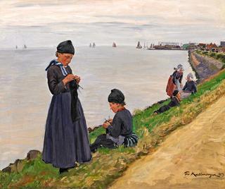 Dutch children on the levee