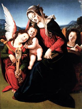 圣母子和两个天使