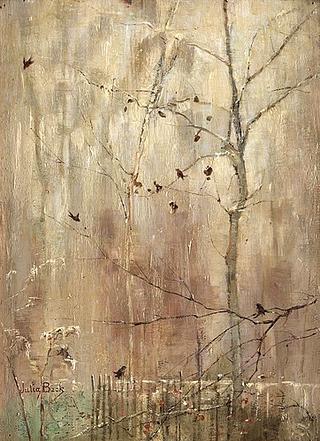 Winter trees with birds