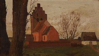 A church painted red