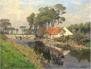Moor canal and house near Worpswede