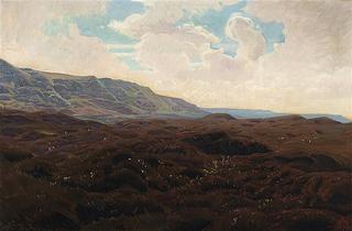 Landscape with drifting clouds