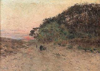 Lake landscape at dusk