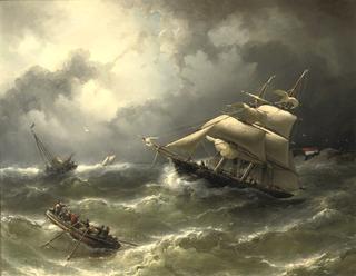 A two-master caught in stormy weather