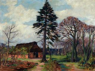 Farmhouse behind trees, Worpswede