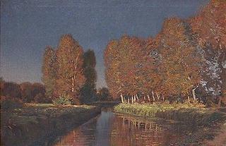 Fall evening on a moor canal