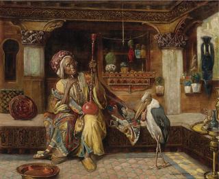 A Smoker with Hookah and Marabou