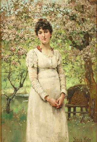 Young Lady with Apple Blossoms