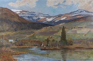 Lake Åre and old church