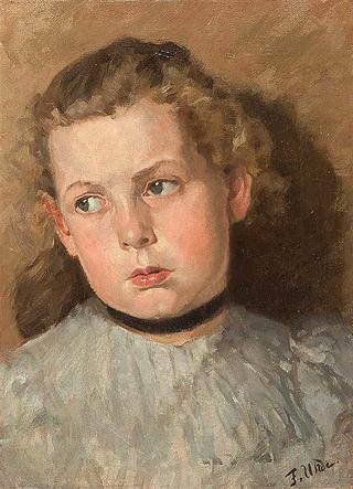 Portrait of a girl with a black collar