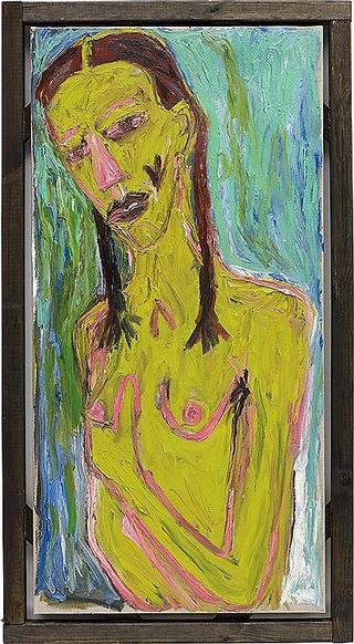 Girl holding breast