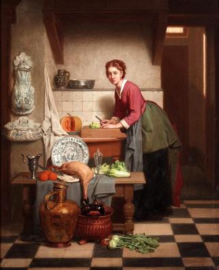 Woman Preparing Vegetables