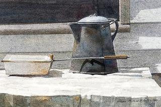 Old Fort Scott coffee pot and pan
