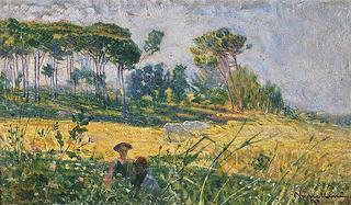 Figures in a summer landscape