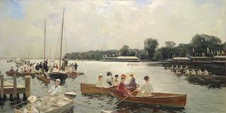 Rowing Regatta on the Außenalster, Hamburg