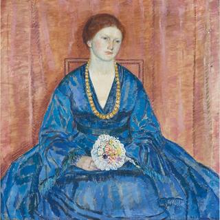 Woman in Blue Dress