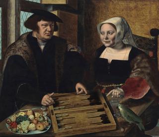 Double Portrait of a Husband and Wife, Half-Length, Seated at a Table