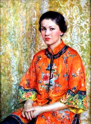 Self-portrait in a Japanese Kimono