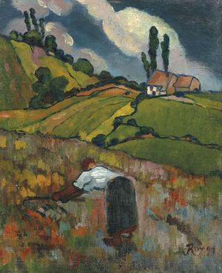 Peasant at harvest