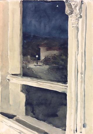 View from a window at night