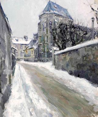 A snowy street in Meudon