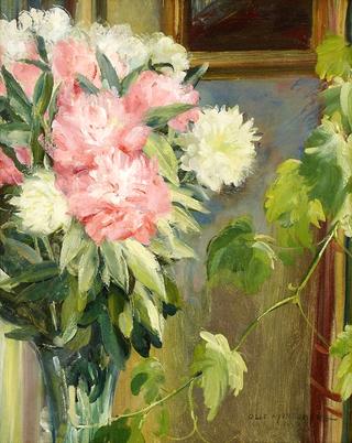 Still life with peonies