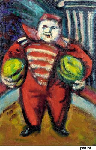 Clown with two yellow balls