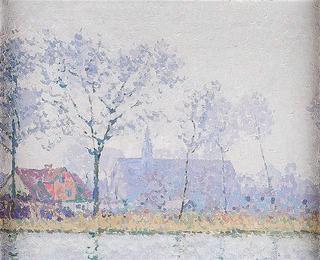 Village by river