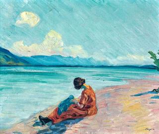 Woman on Lake Biel