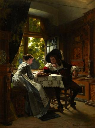 Interior with Chess Players