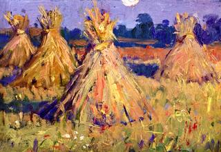 Haystacks in the Moonlight