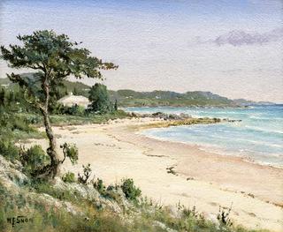 Bermuda Beach with Cedar and House
