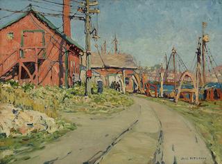 Gloucester Harbor Scene (Red Warehouse)