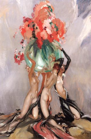 Three Bathers with Flowery Ball