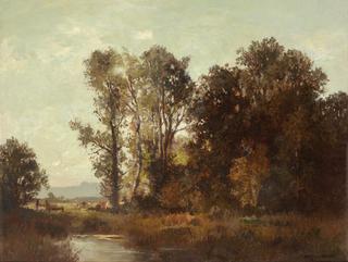 Rural Idyll with Grazing Cattle