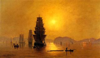 Smoky Sunrise, Astoria Harbor