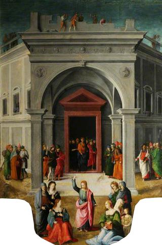 Christ Preaching Before a Temple (Raising of Lazarus?)
